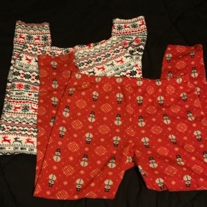 Two pairs of Christmas Leggings
